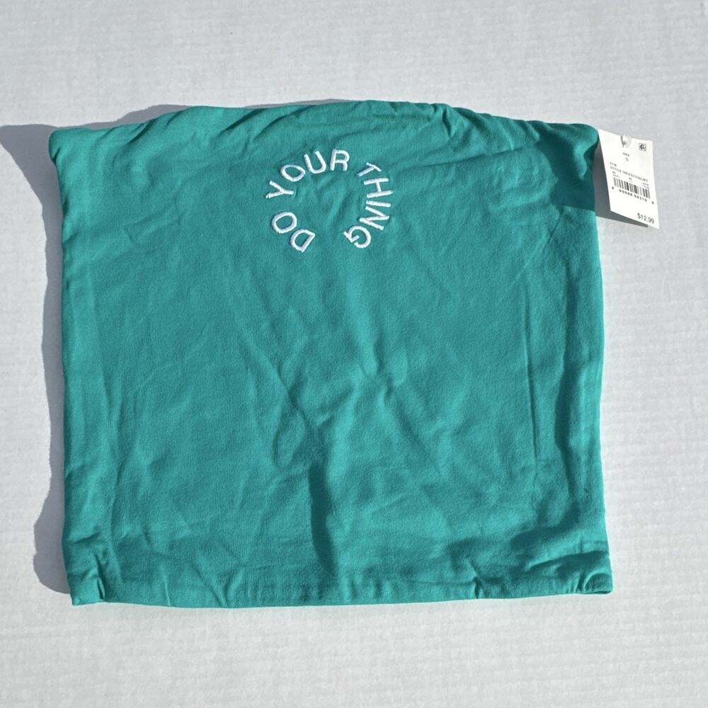 Mighty Fine Women’s Green Stretch Jersey Tube Top Solid Logo Accent Size S